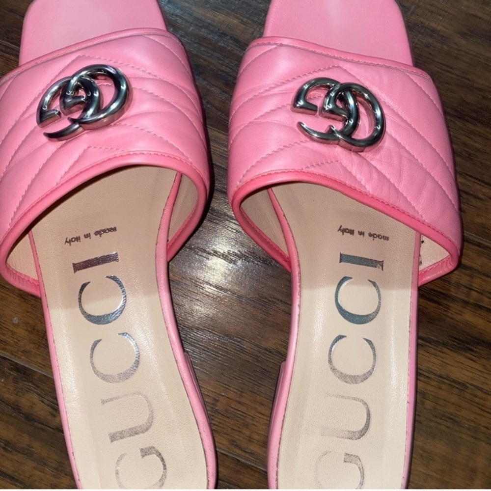Pink Gucci Quilted Slides/ Slipper/ Sandal